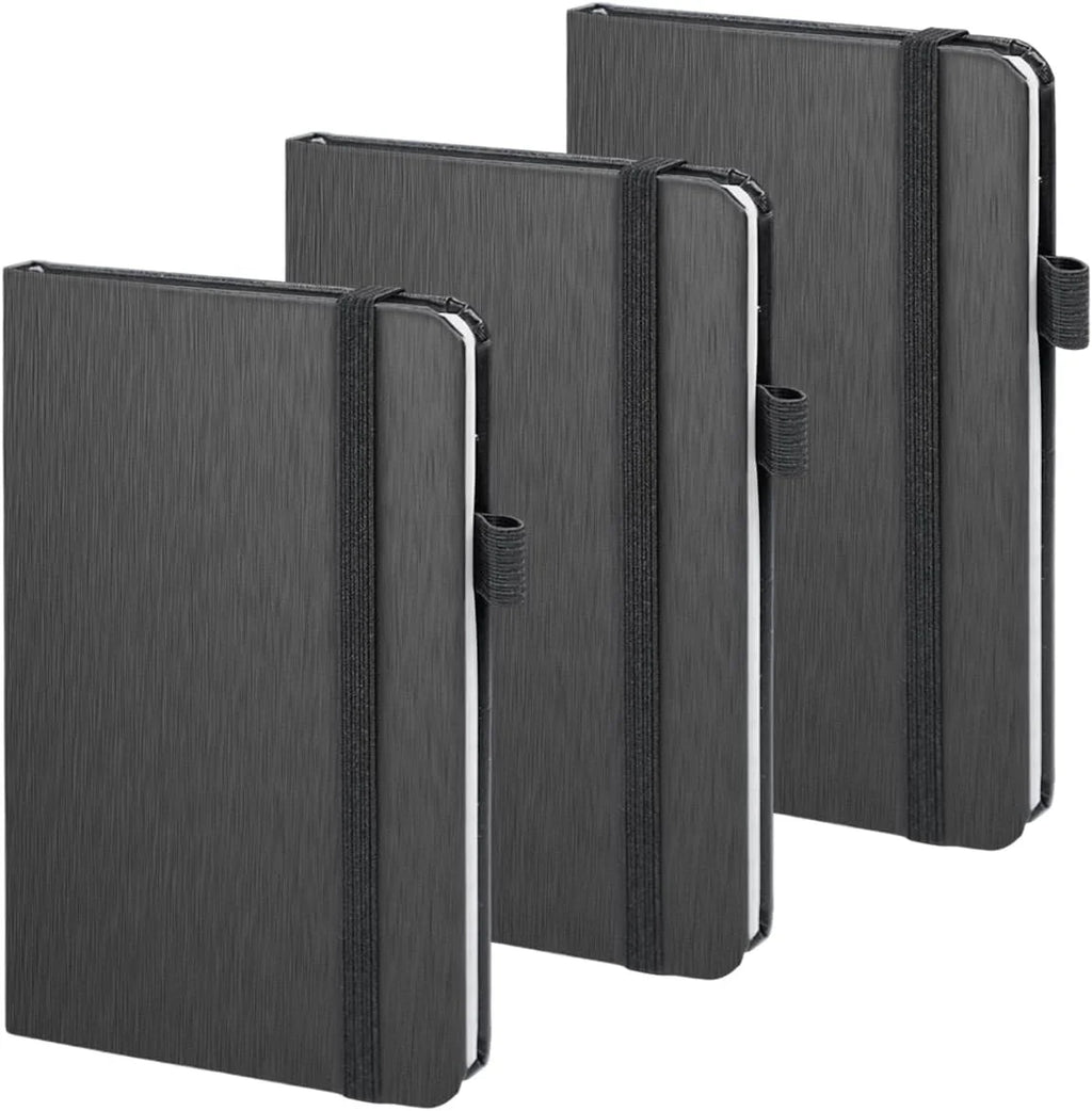 A6 Pocket Notebook 3 Pack, 3.5" x 5.7" Small Hardcover Lined Journals for Work Notes